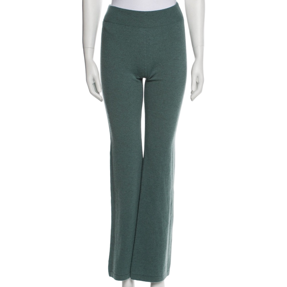 I Love Mr. Mittens Cashmere + Wool Flared Green Knit Pants - xs/s